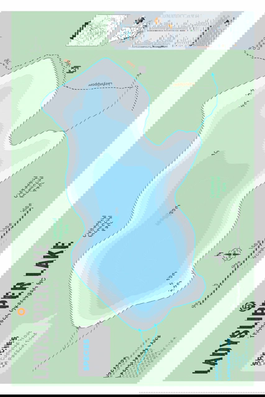 FTOBC112 Ladyslipper Lake - Wall Map - Backroad Maps