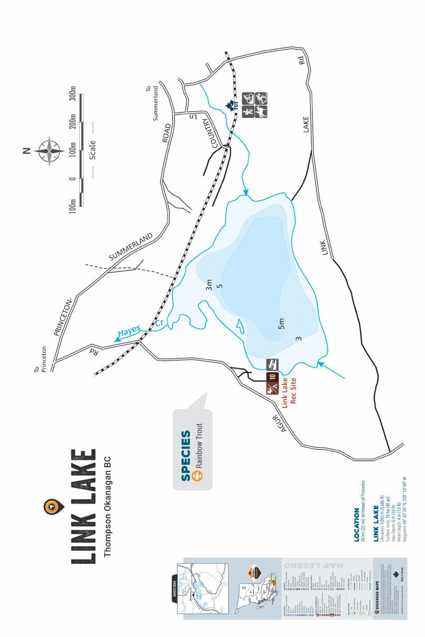 FTOBC116 Link Lake - Wall Map - Backroad Maps