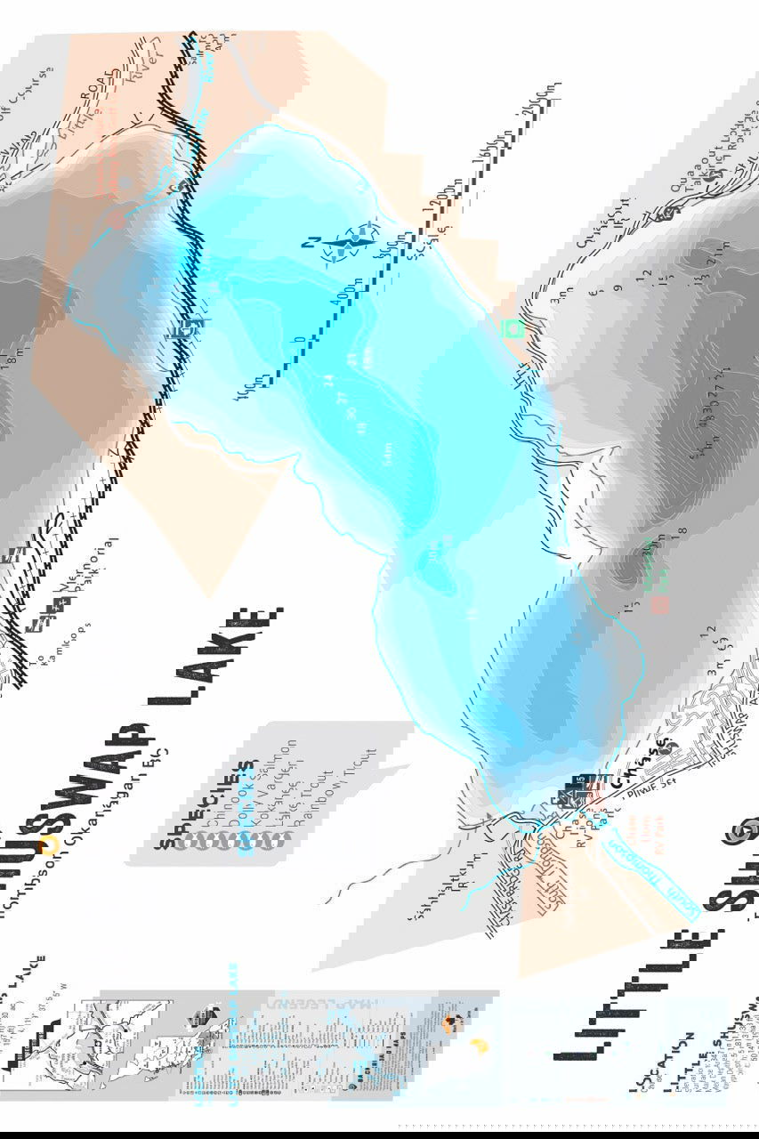 FTOBC117 Little Shuswap Lake - Wall Map - Backroad Maps