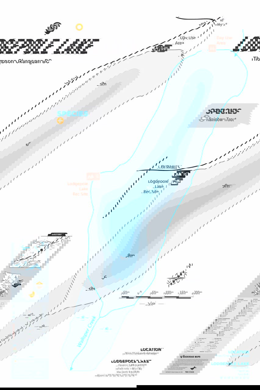 FTOBC118 Lodgepole Lake - Wall Map - Backroad Maps