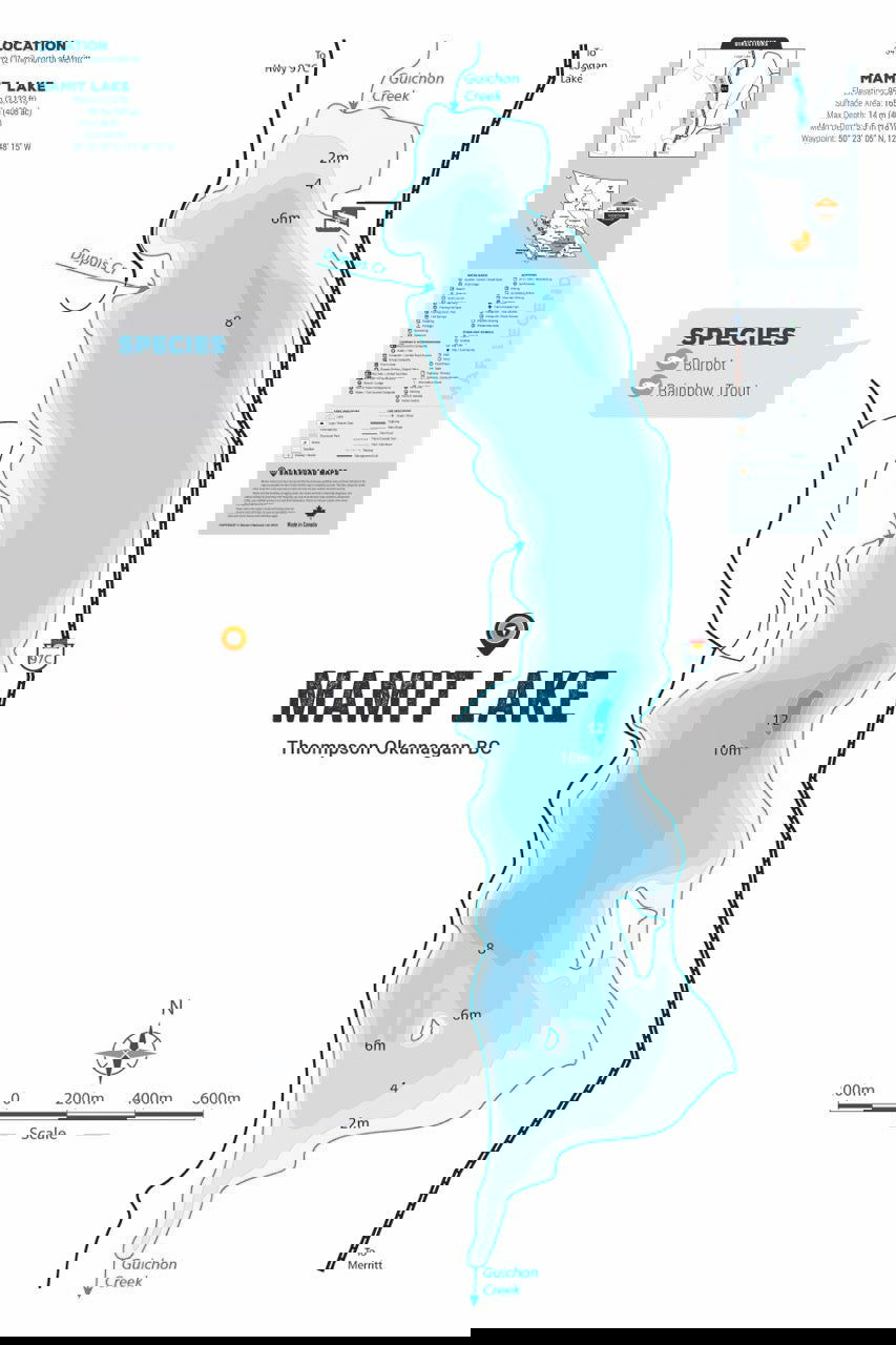 FTOBC127 Mamit Lake - Wall Map - Backroad Maps