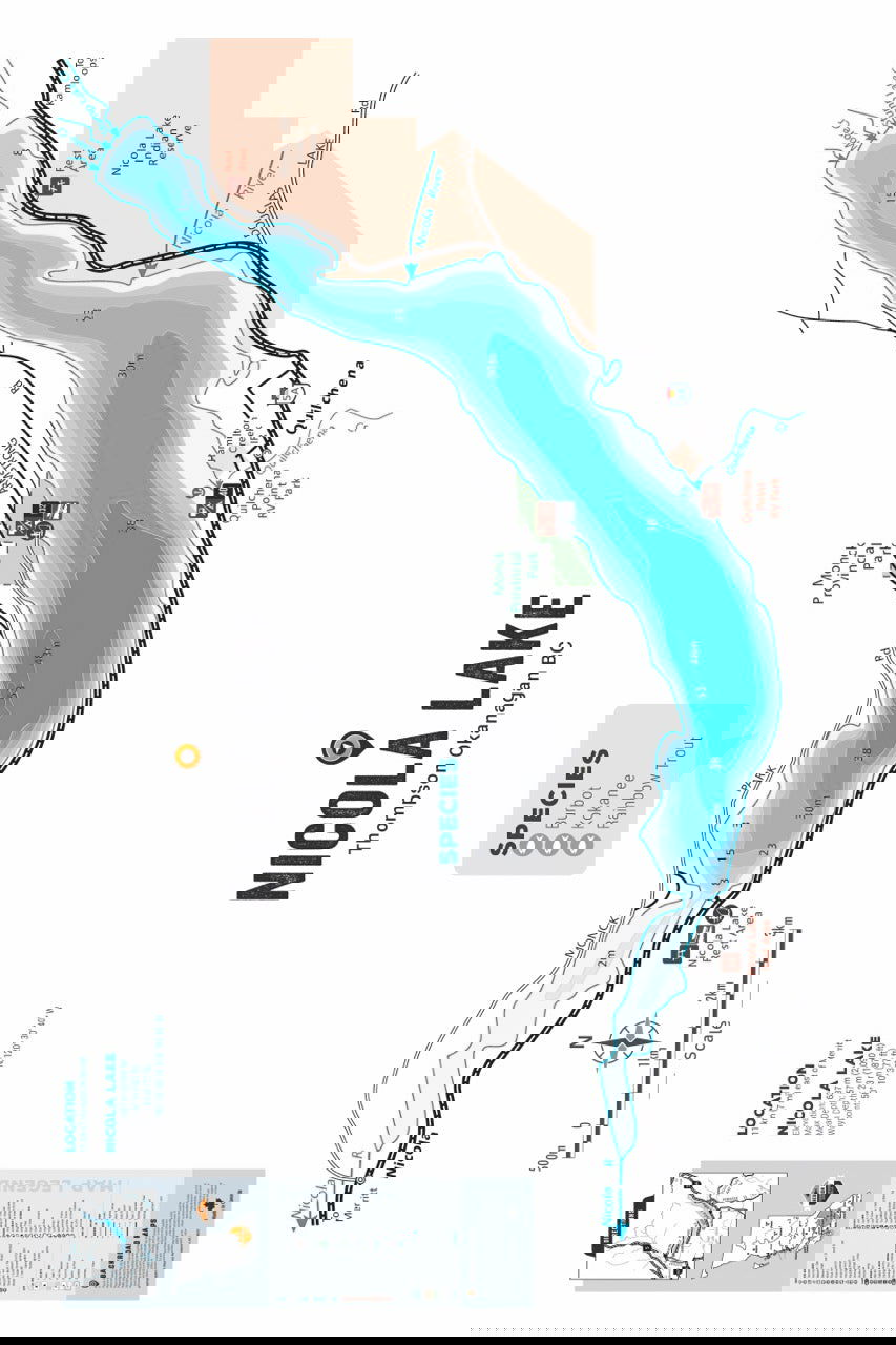 FTOBC143 Nicola Lake - Wall Map - Backroad Maps