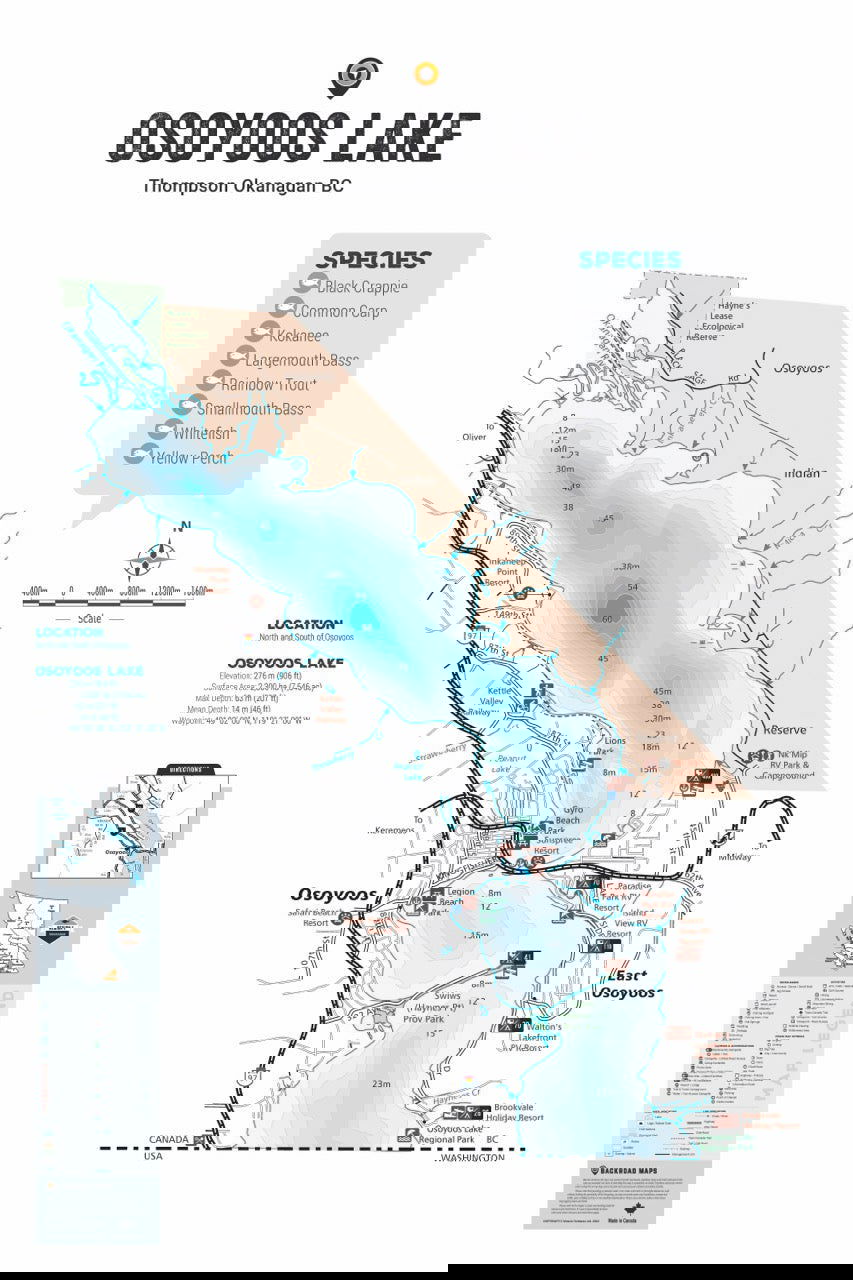 FTOBC149 Osoyoos Lake - Wall Map - Backroad Maps