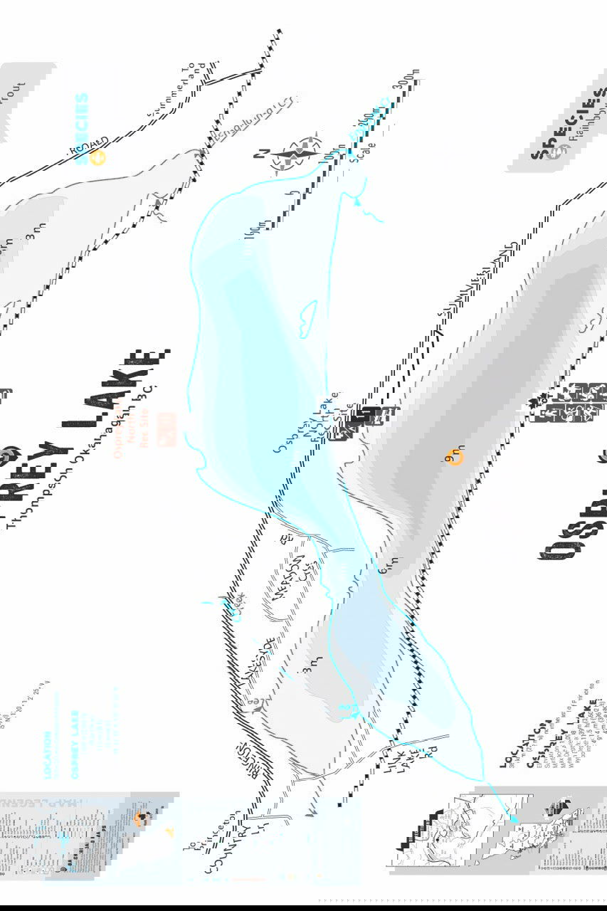 FTOBC150 Osprey Lake - Wall Map - Backroad Maps