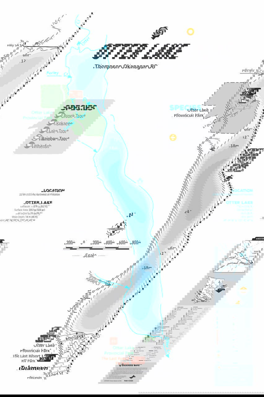 FTOBC151 Otter Lake - Tulameen - Wall Map - Backroad Maps