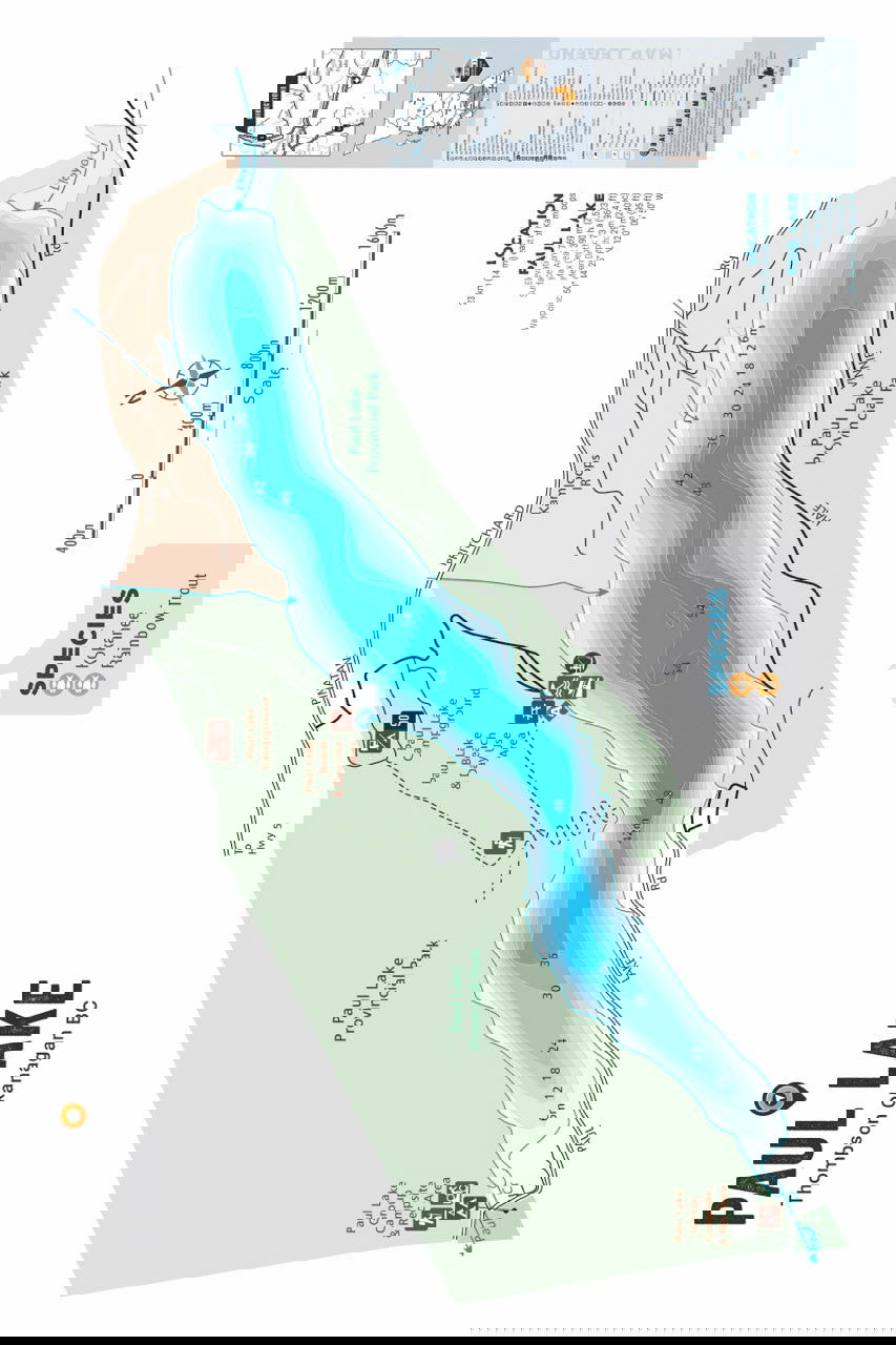 FTOBC156 Paul Lake - Wall Map - Backroad Maps