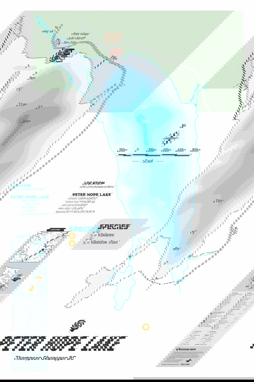 FTOBC159 Peter Hope Lake - Wall Map - Backroad Maps