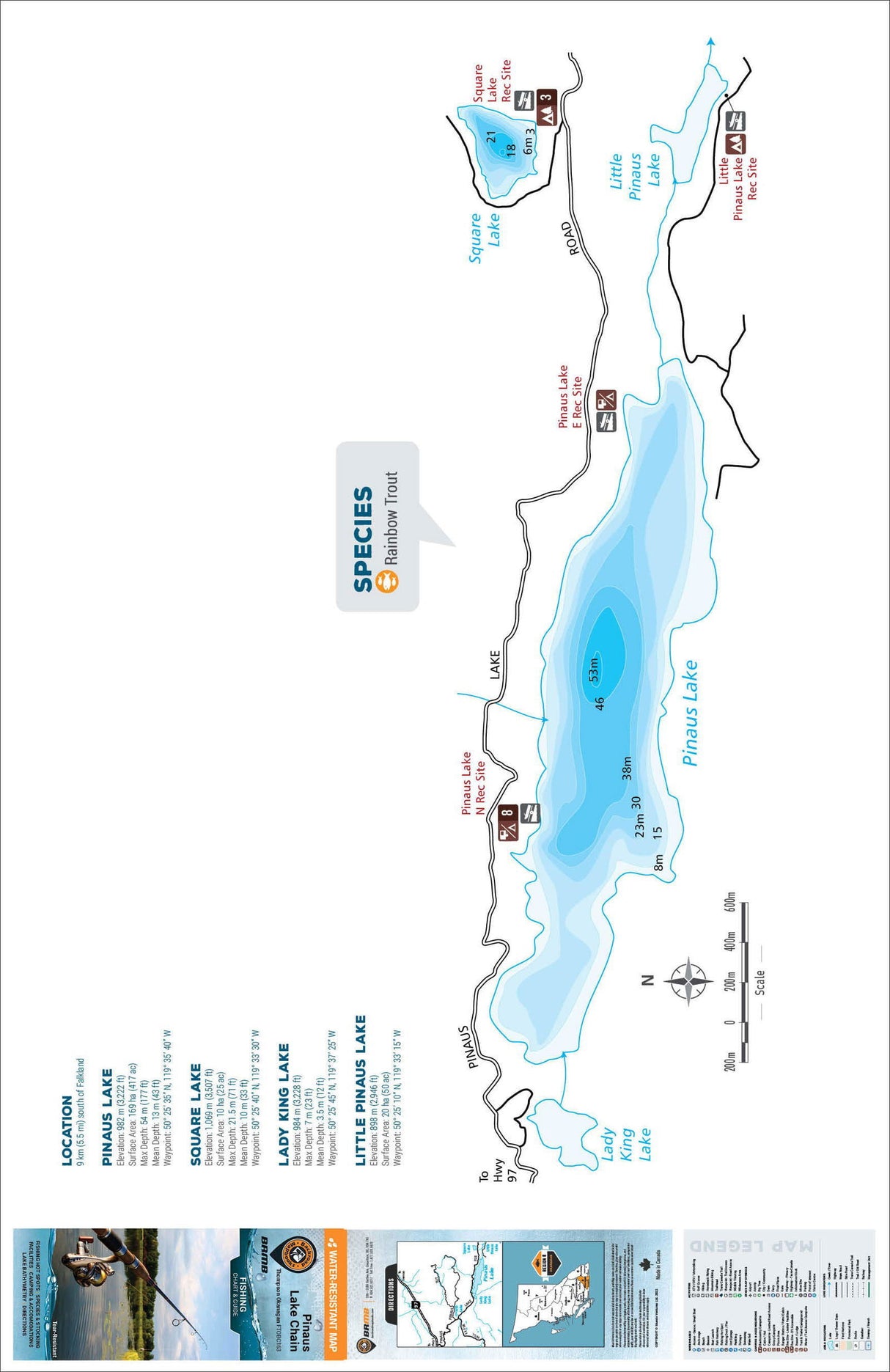 FTOBC163 Pinaus Lake Chain - Backroad Maps