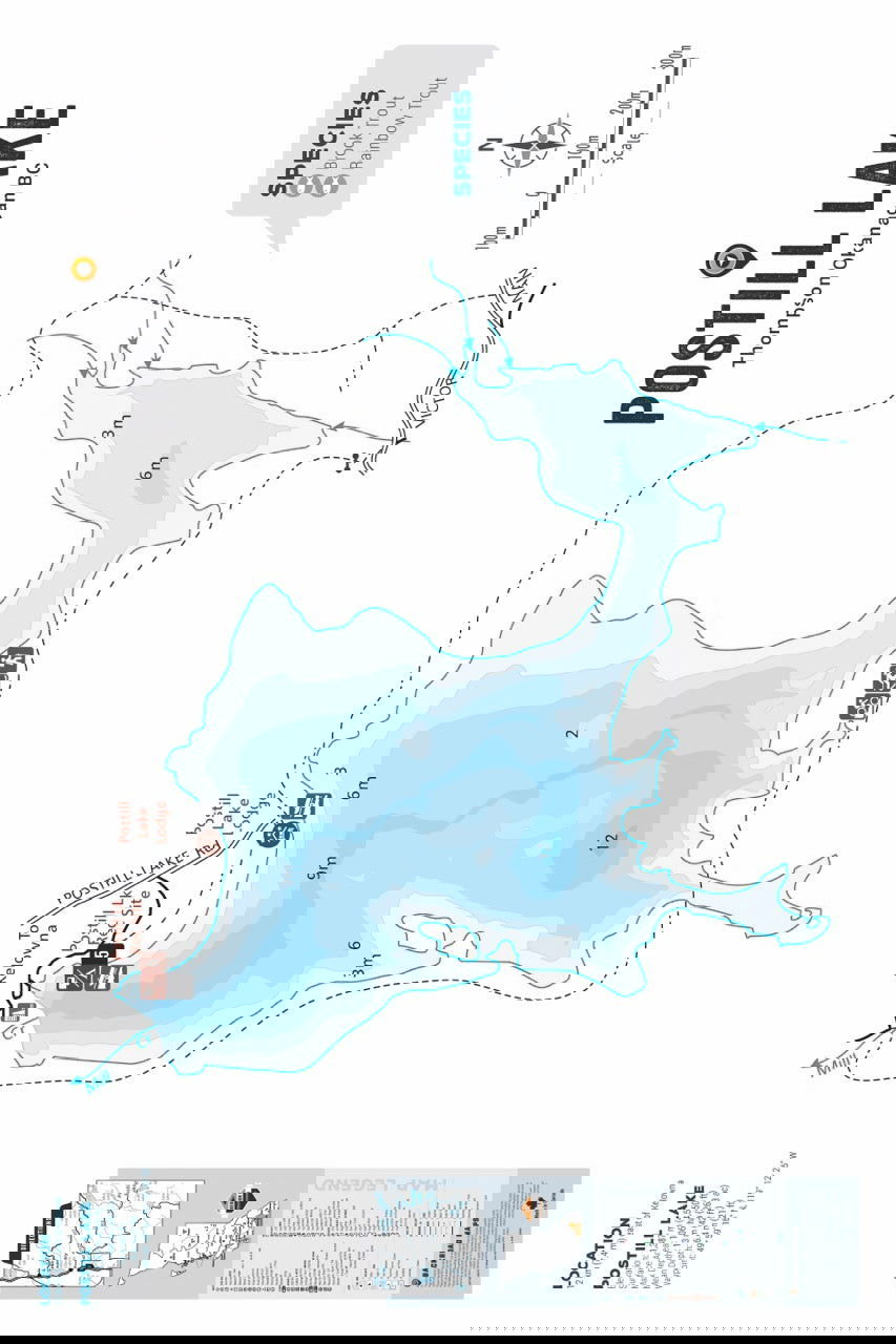 FTOBC164 Postill Lake - Wall Map - Backroad Maps