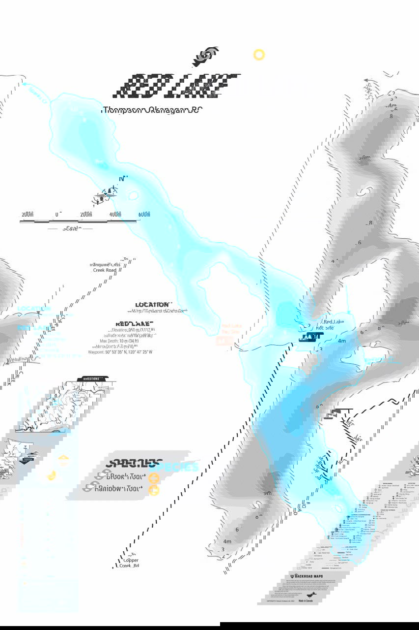 FTOBC167 Red Lake - Wall Map - Backroad Maps