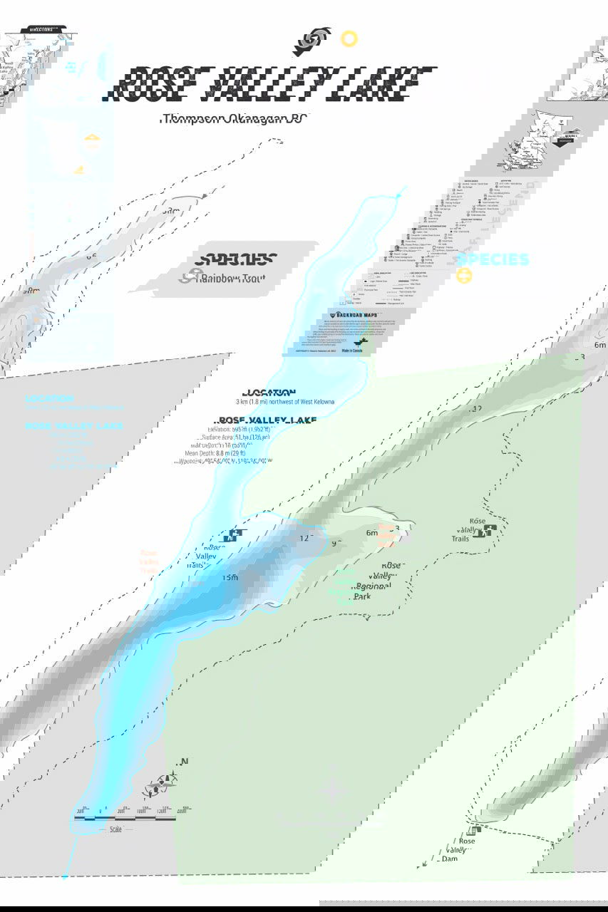 FTOBC172 Rose Valley Lake - Wall Map - Backroad Maps