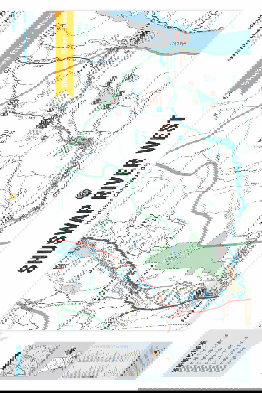 FTOBC183 Shuswap River (West) - Wall Map - Backroad Maps