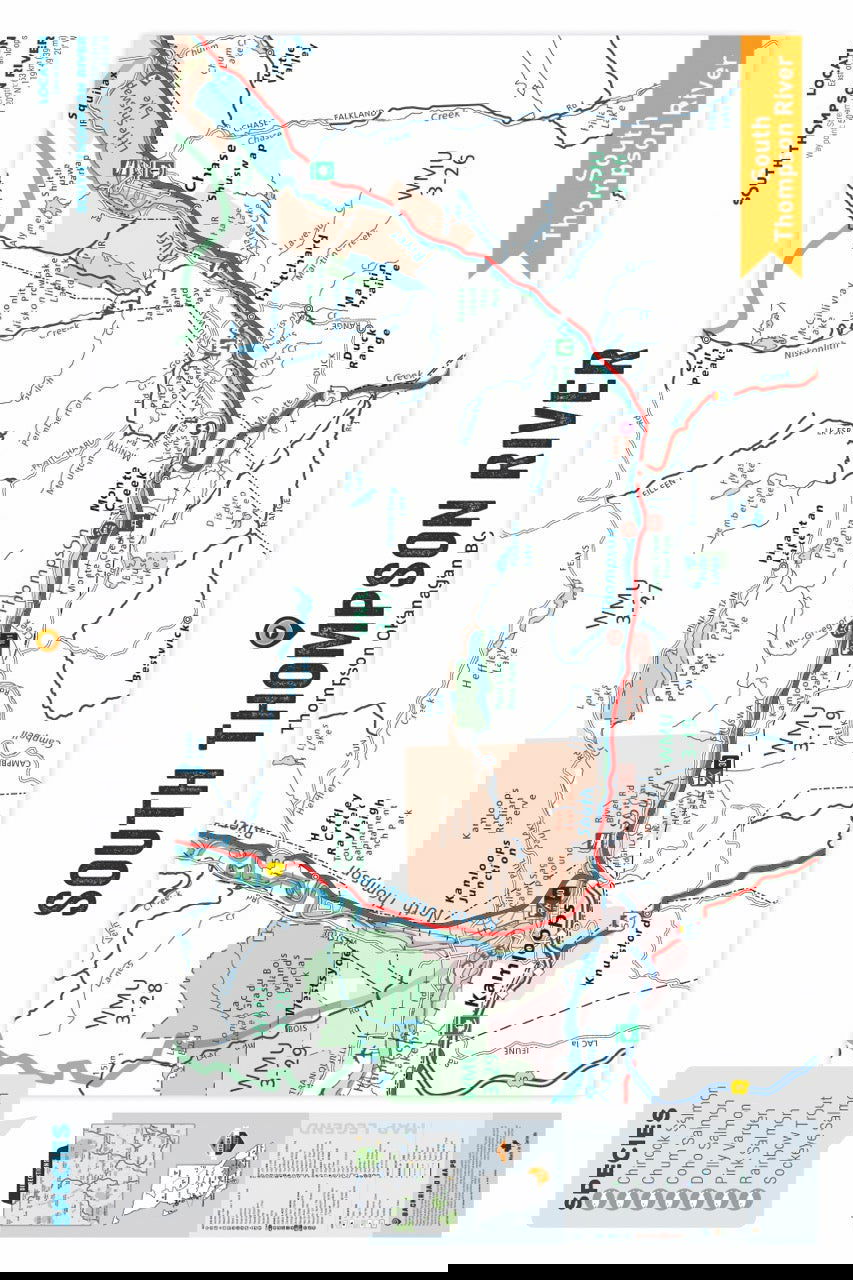 FTOBC188 South Thompson River - Wall Map - Backroad Maps