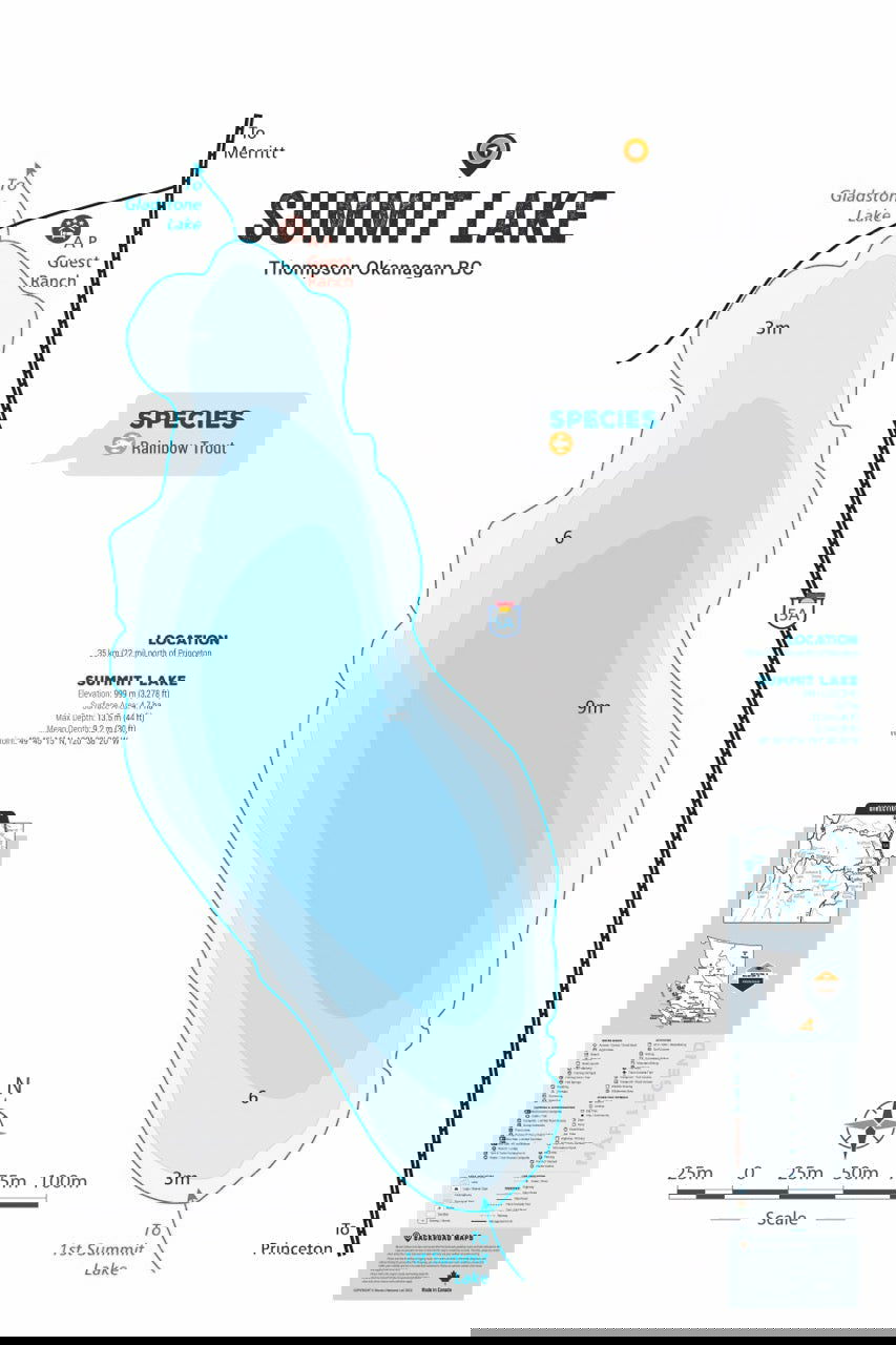 FTOBC193 Summit Lake - Princeton - Wall Map - Backroad Maps