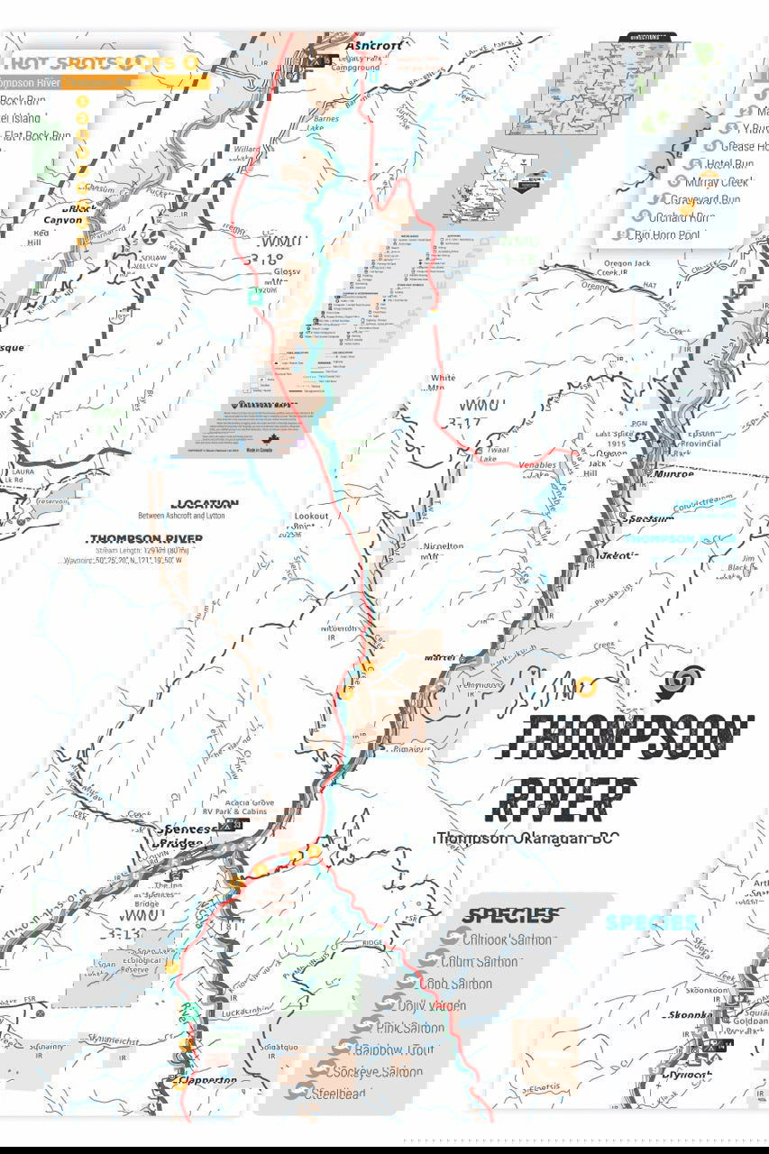 FTOBC199 Thompson River - Wall Map - Backroad Maps