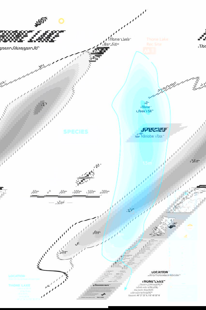 FTOBC200 Thone Lake - Wall Map - Backroad Maps