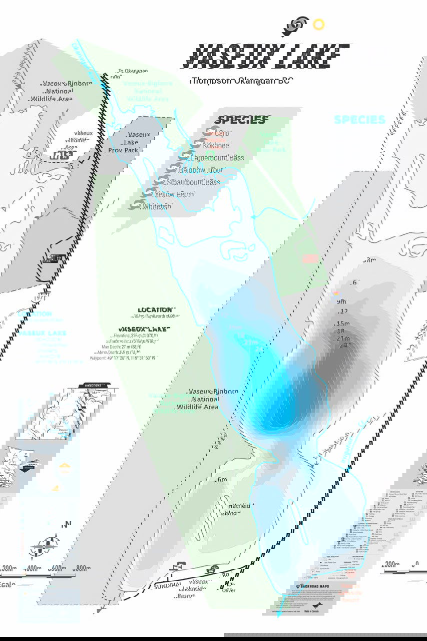 FTOBC206 Vaseux Lake - Wall Map - Backroad Maps