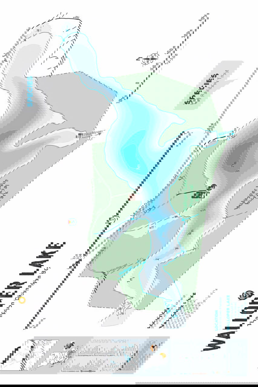 FTOBC207 Walloper Lake - Wall Map - Backroad Maps