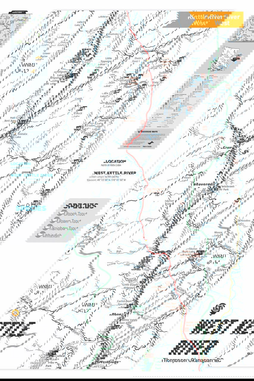 FTOBC208 West Kettle River - Wall Map - Backroad Maps