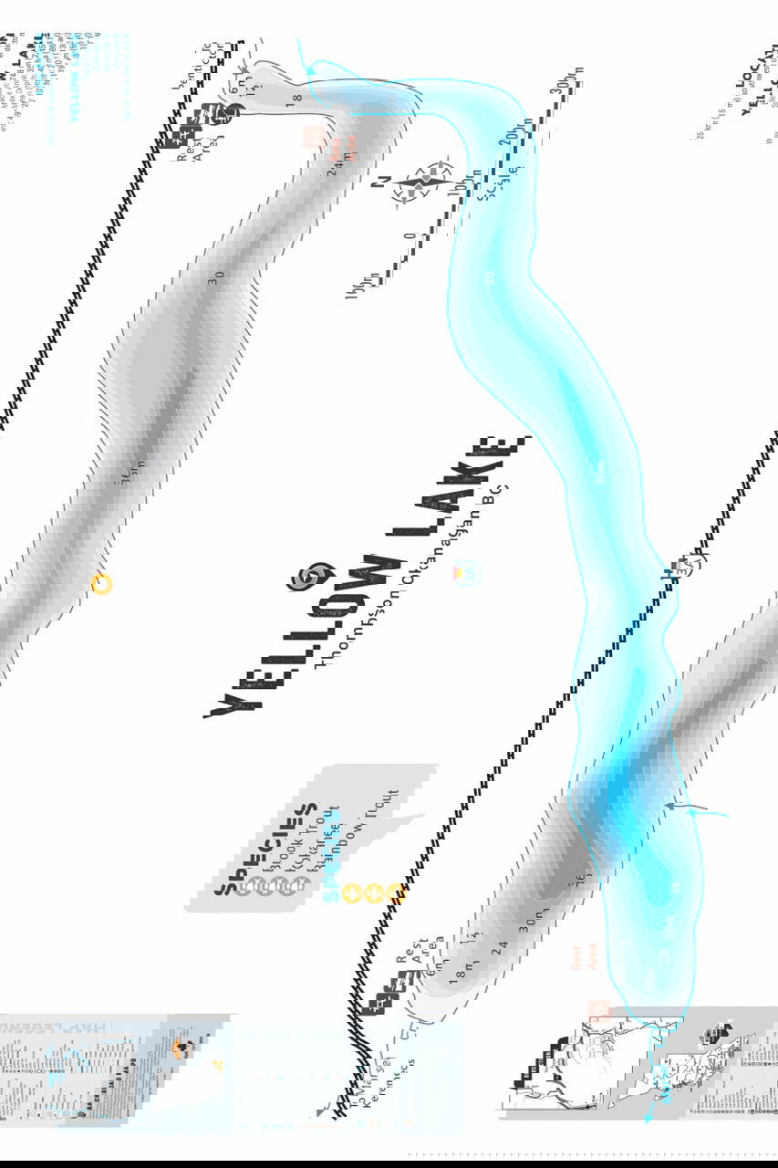 FTOBC215 Yellow Lake - Wall Map - Backroad Maps