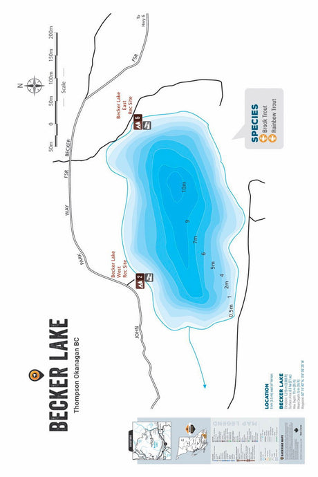 FTOBC28 Becker Lake - Wall Map - Backroad Maps