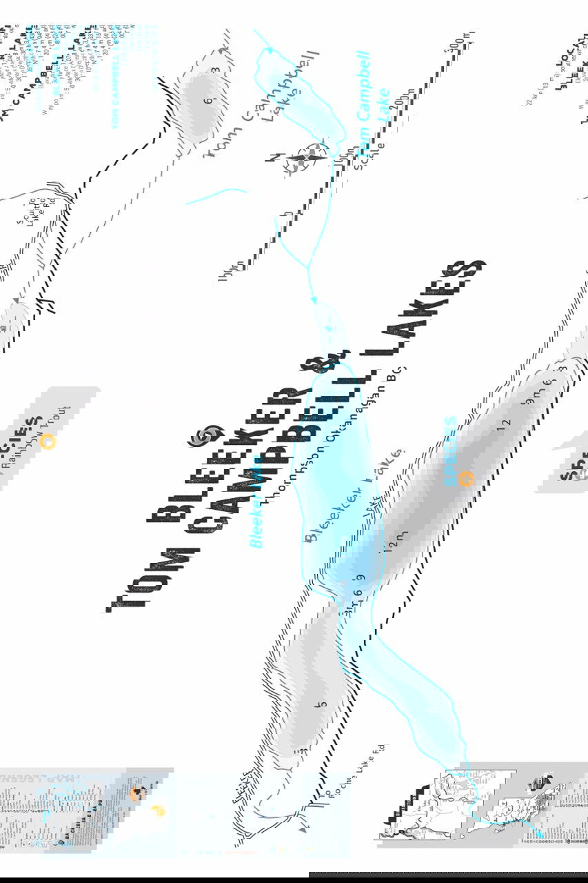FTOBC31 Bleeker & Tom Campbell Lakes - Wall Map - Backroad Maps