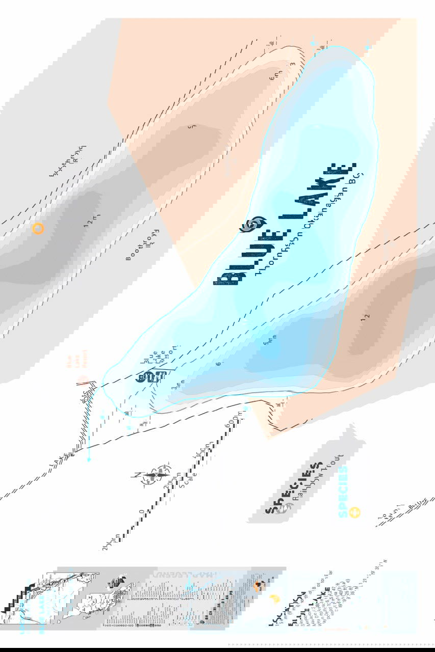 FTOBC32 Blue Lake - Wall Map - Backroad Maps