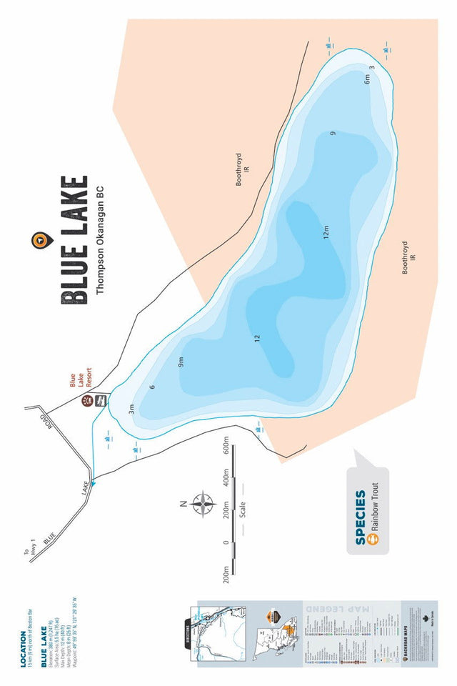 FTOBC32 Blue Lake - Wall Map - Backroad Maps