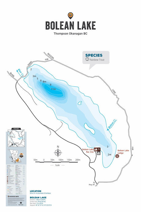 FTOBC34 Bolean Lake & Area - Wall Map - Backroad Maps