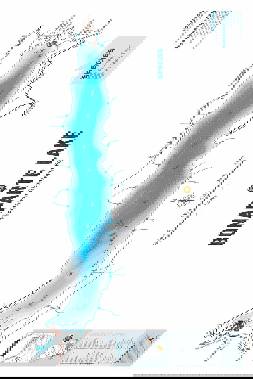 FTOBC35 Bonaparte Lake - Wall Map - Backroad Maps