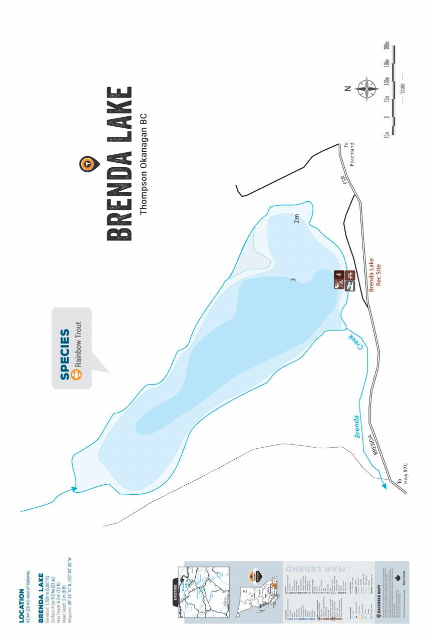 FTOBC38 Brenda Lake - Wall Map - Backroad Maps