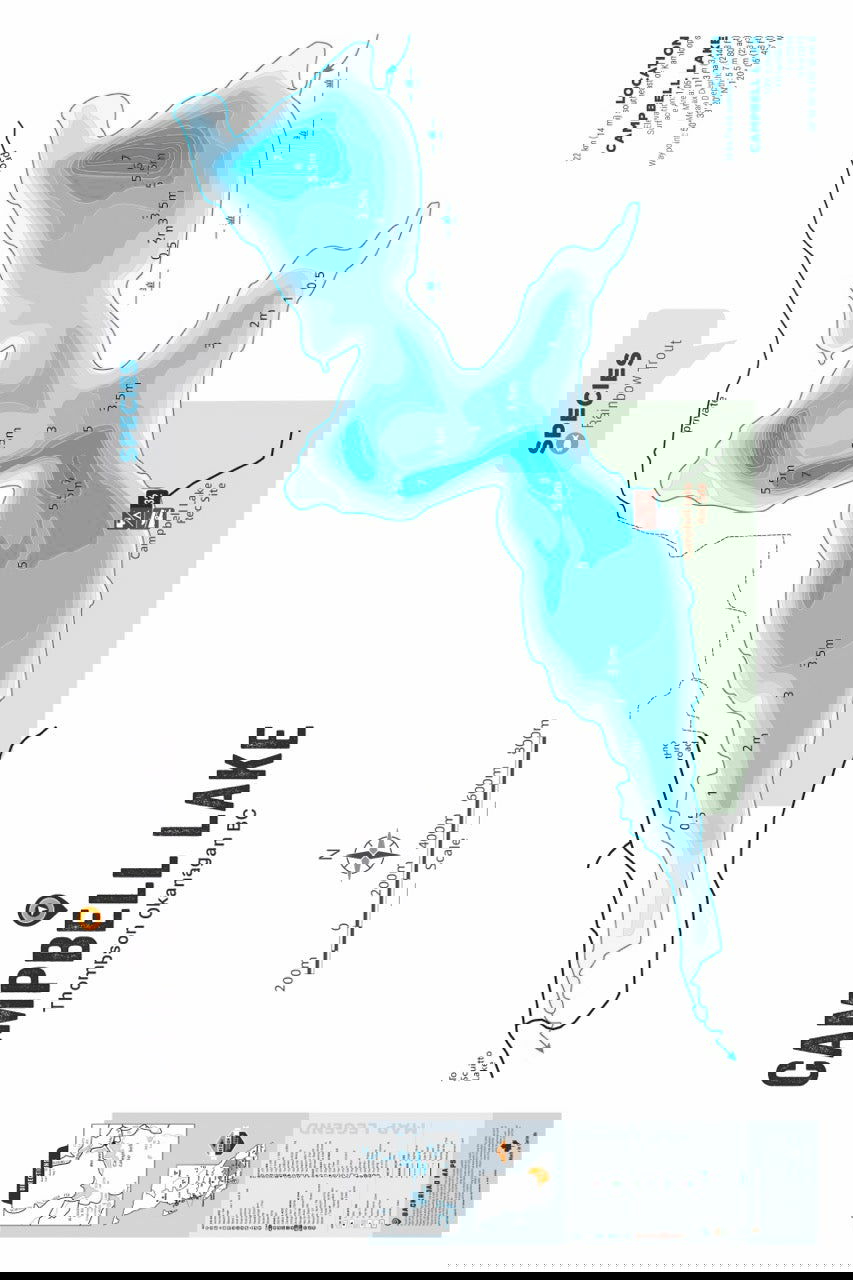 FTOBC39 Campbell Lake - Wall Map - Backroad Maps