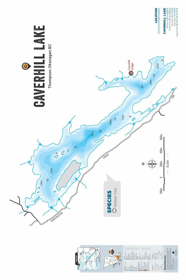 FTOBC40 Caverhill Lake - Wall Map - Backroad Maps