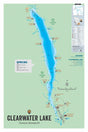FTOBC44 Clearwater Lake - Wall Map - Backroad Maps