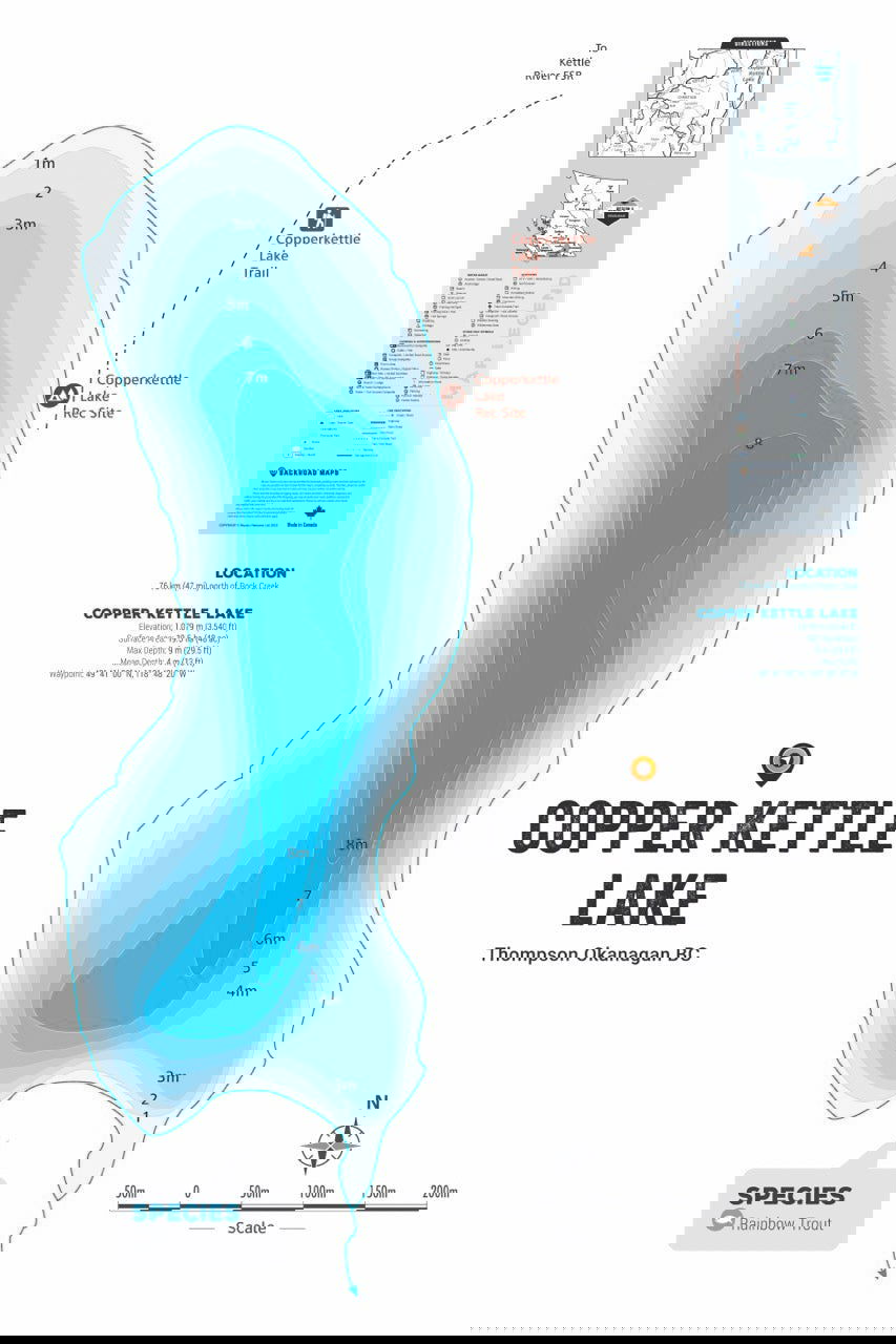 FTOBC47 Copper Kettle Lake - Wall Map - Backroad Maps