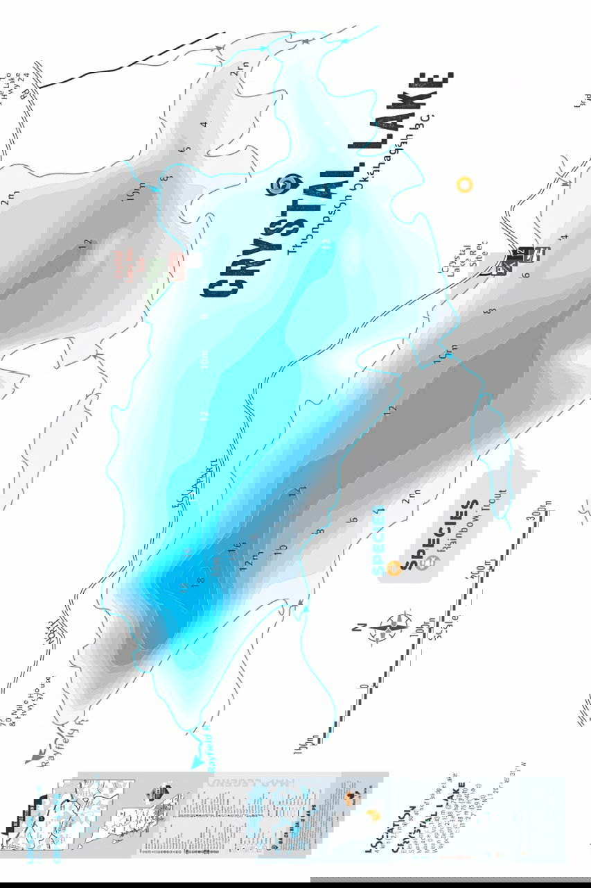 FTOBC49 Crystal Lake - Wall Map - Backroad Maps