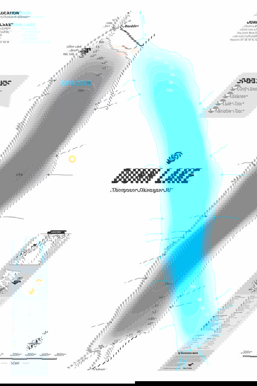 FTOBC58 Dunn Lake - Wall Map - Backroad Maps