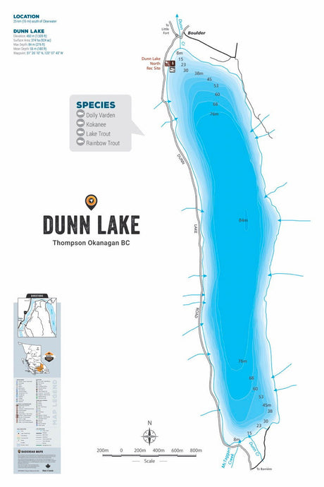 FTOBC58 Dunn Lake - Wall Map - Backroad Maps