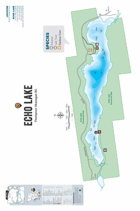 FTOBC61 Echo Lake - Wall Map - Backroad Maps
