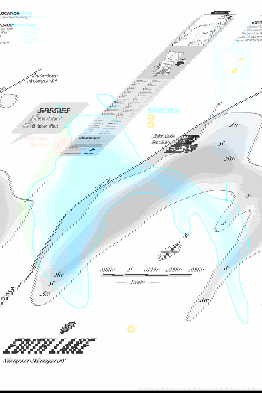 FTOBC62 Edith Lake - Wall Map - Backroad Maps