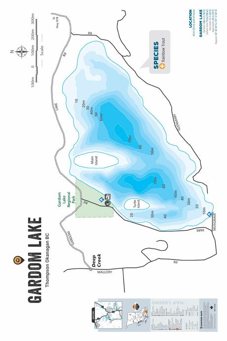FTOBC66 Gardom Lake - Wall Map - Backroad Maps