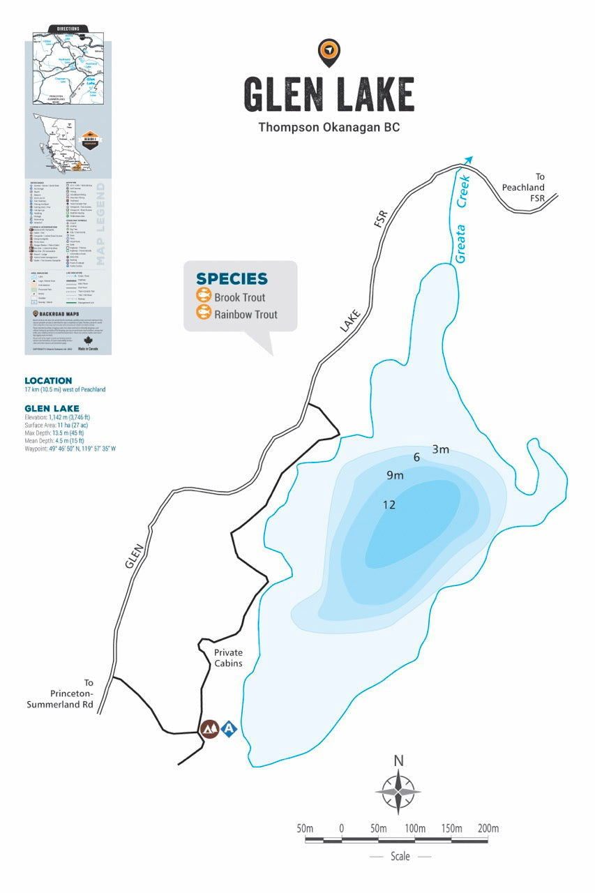 FTOBC68 Glen Lake - Wall Map - Backroad Maps