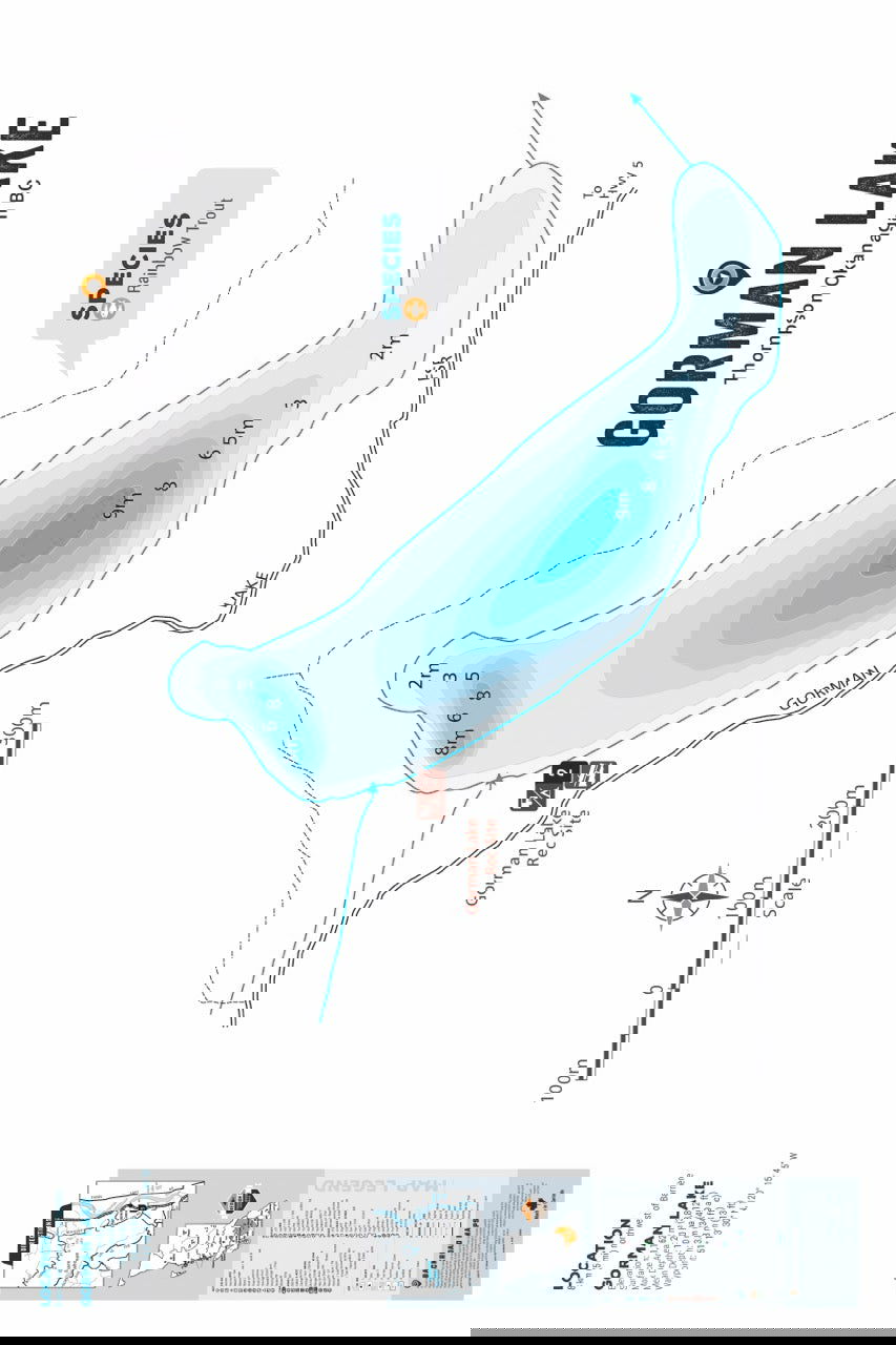 FTOBC70 Gorman Lake - Wall Map - Backroad Maps