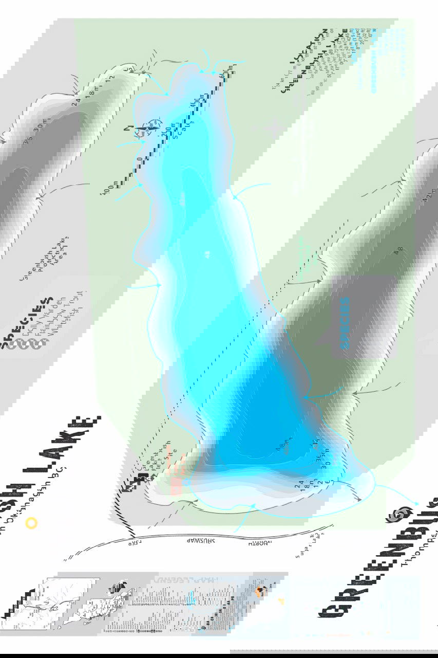 FTOBC71 Greenbush Lake - Wall Map - Backroad Maps