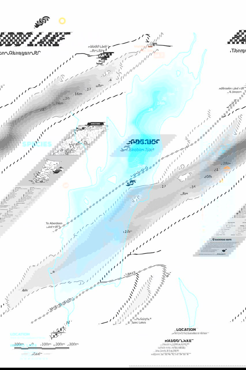 FTOBC73 Haddo Lake - Wall Map - Backroad Maps