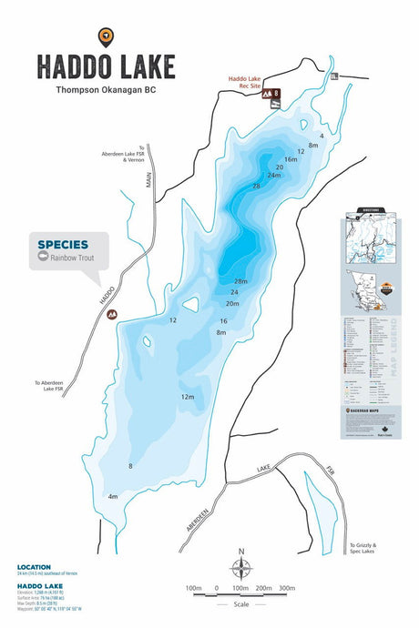 FTOBC73 Haddo Lake - Wall Map - Backroad Maps
