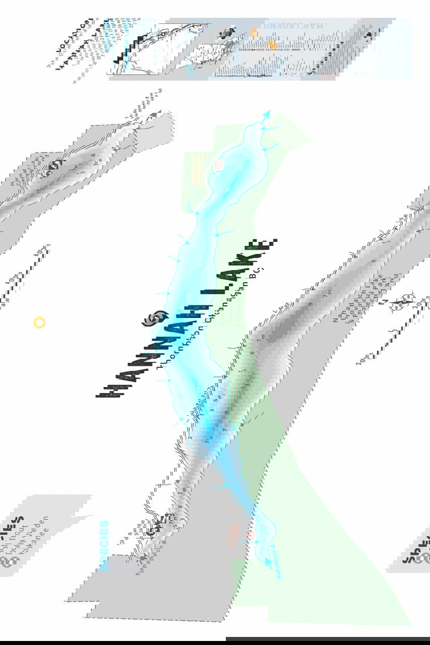 FTOBC76 Hannah Lake - Wall Map - Backroad Maps