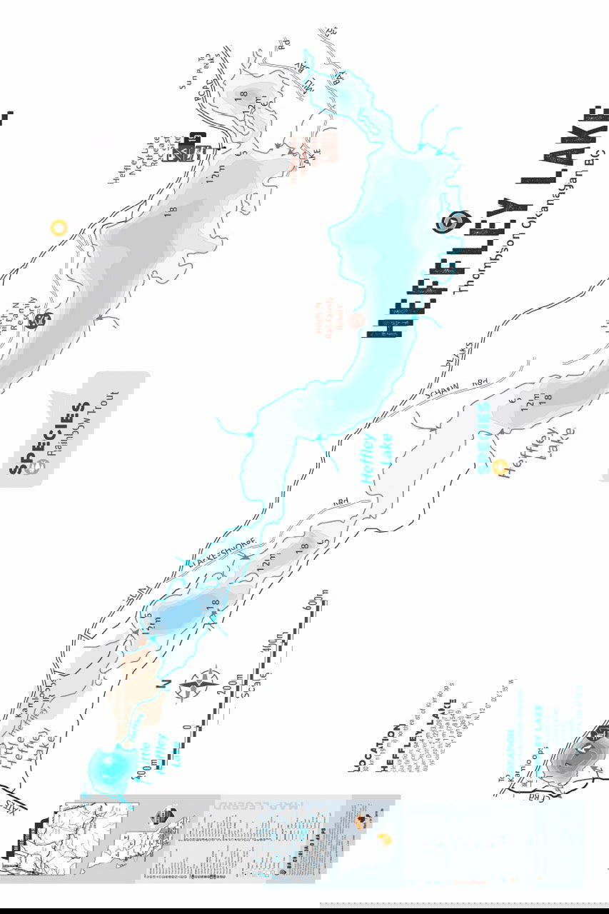 FTOBC82 Heffley Lake - Wall Map - Backroad Maps