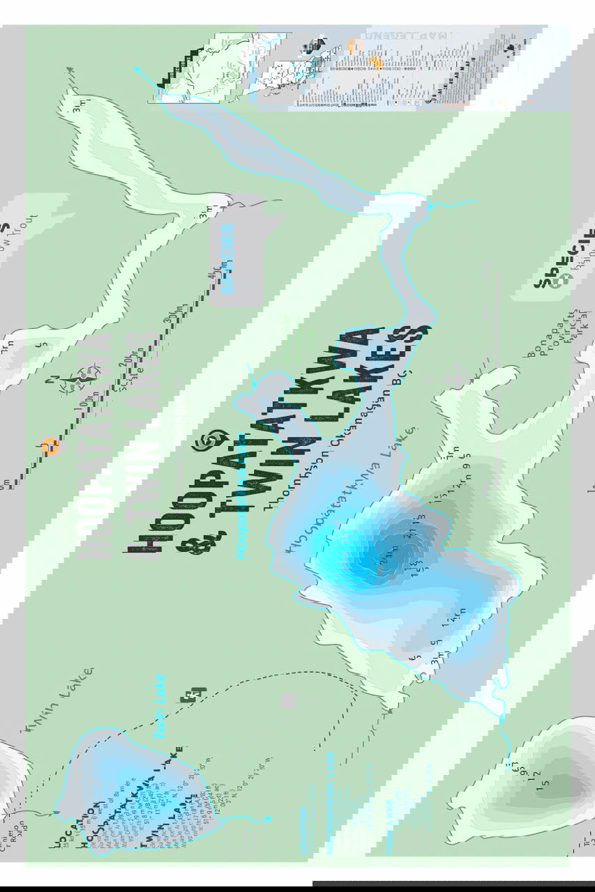 FTOBC88 Hoopatatkwa & Twin Lakes - Wall Map - Backroad Maps