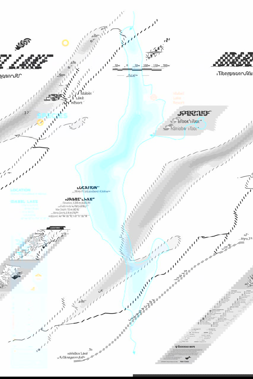 FTOBC92 Idabel Lake - Wall Map - Backroad Maps